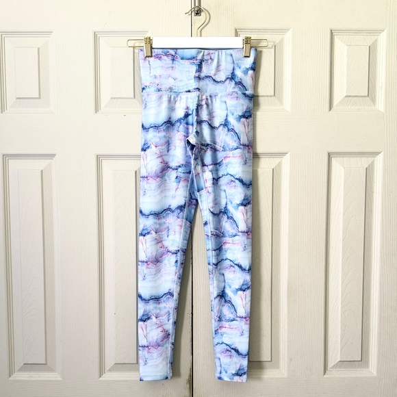 Terez Hi-Shine Blue Marble Leggings - Picture 6 of 11